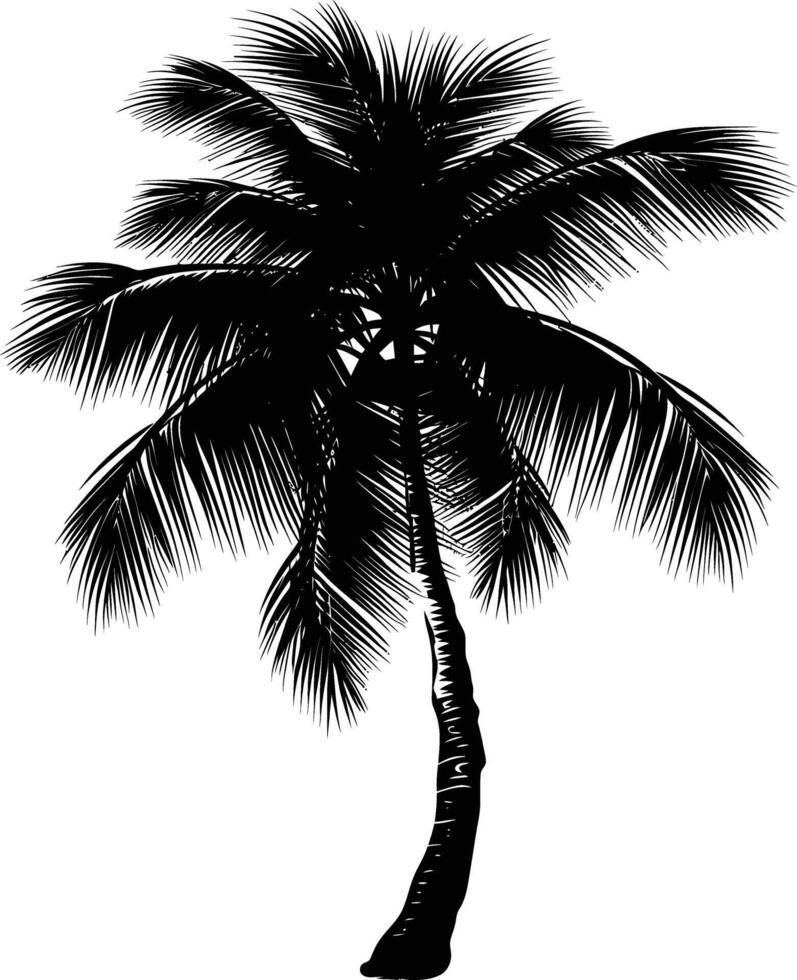 ai generado silueta Coco árbol negro color solamente vector