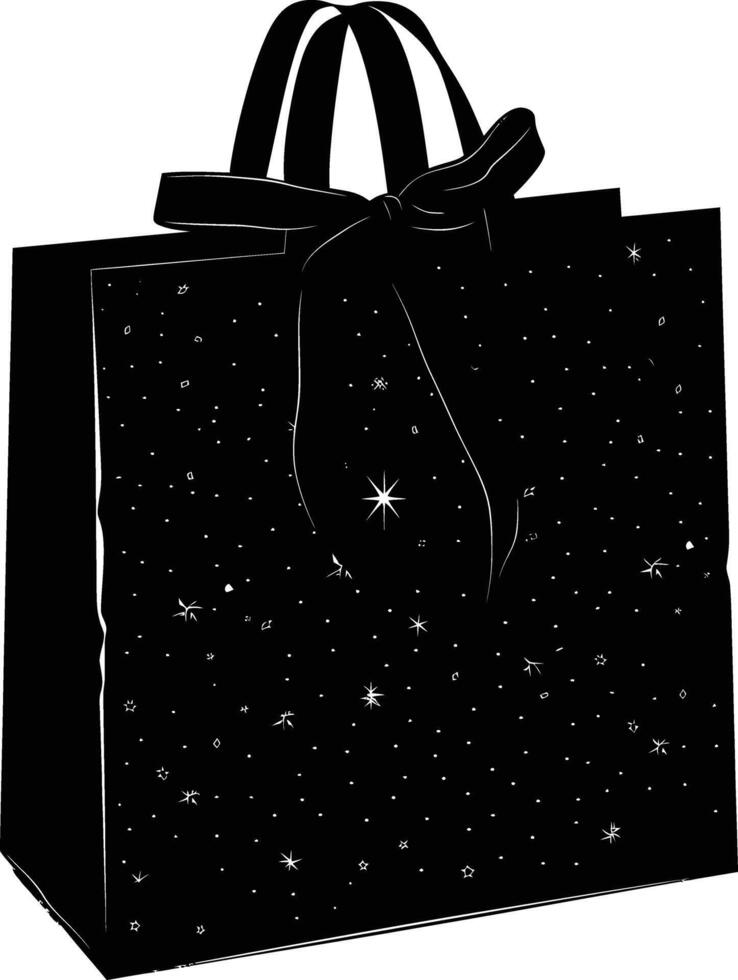 AI generated Silhouette goodie bag black color only vector