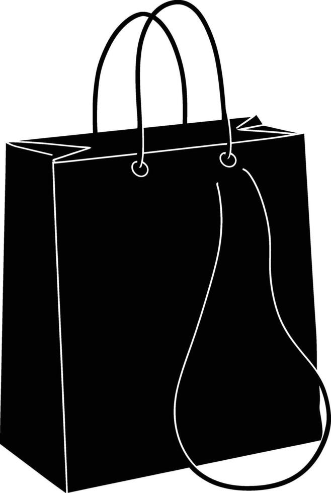 AI generated Silhouette goodie bag black color only vector