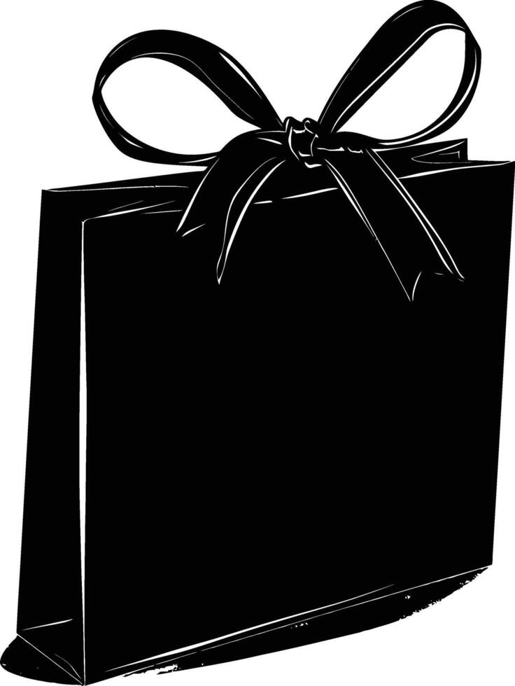 AI generated Silhouette goodie bag black color only vector