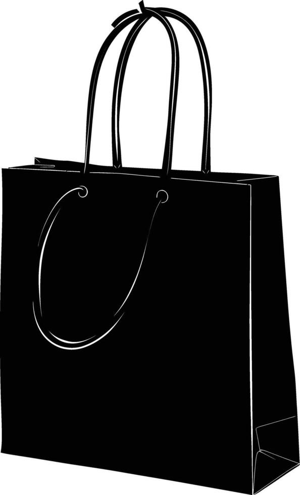 AI generated Silhouette goodie bag black color only vector