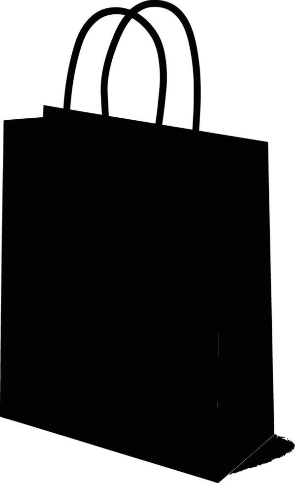 AI generated Silhouette goodie bag paper black color only vector