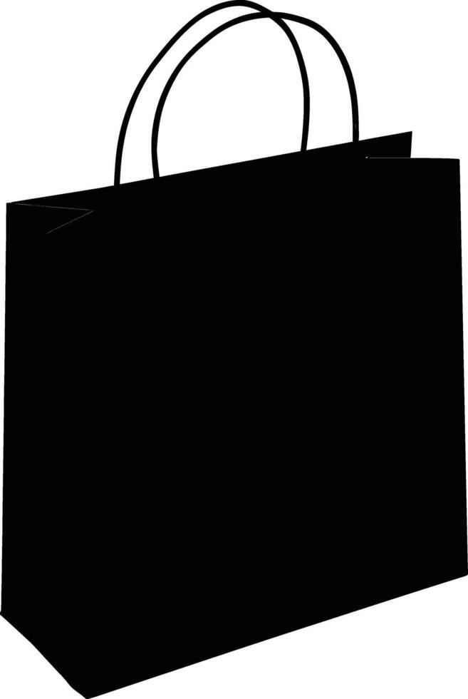 AI generated Silhouette goodie bag paper black color only vector