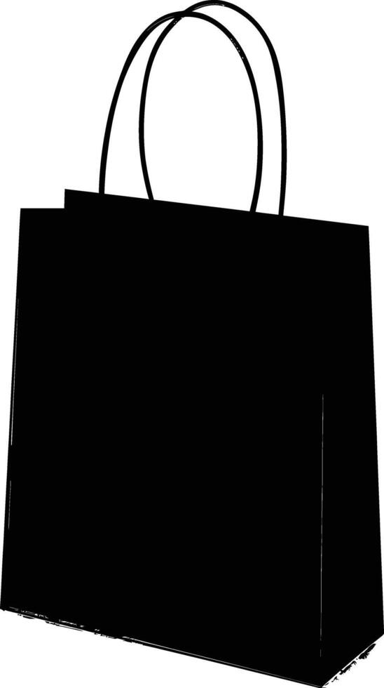AI generated Silhouette goodie bag paper black color only vector