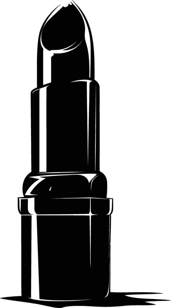 ai generado silueta lápiz labial negro color solamente vector