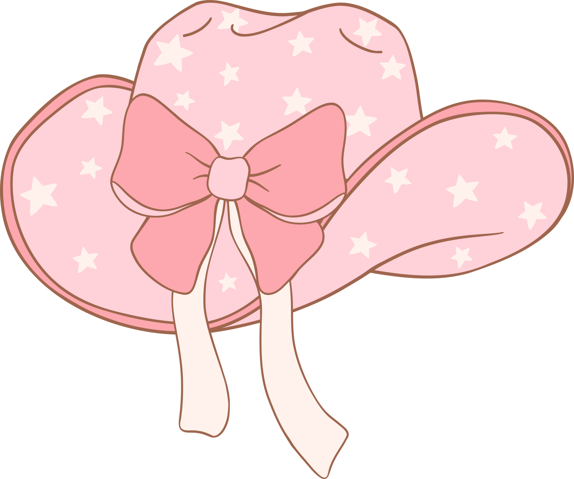 Coquette Cowgirl hat with pink ribbon bow 38022595 PNG