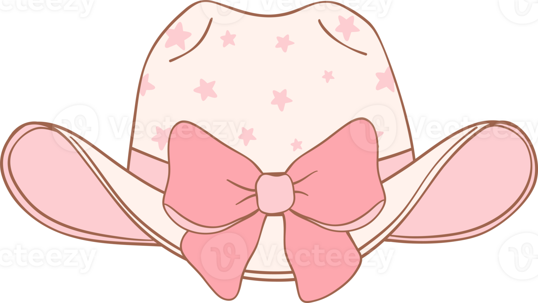 Coquette Cowgirl hat with pink ribbon bow 38022599 PNG