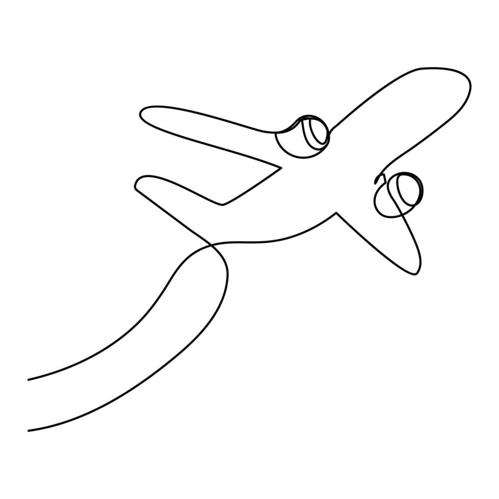 avión continuo soltero línea Arte vectores y ilustraciones diseño.