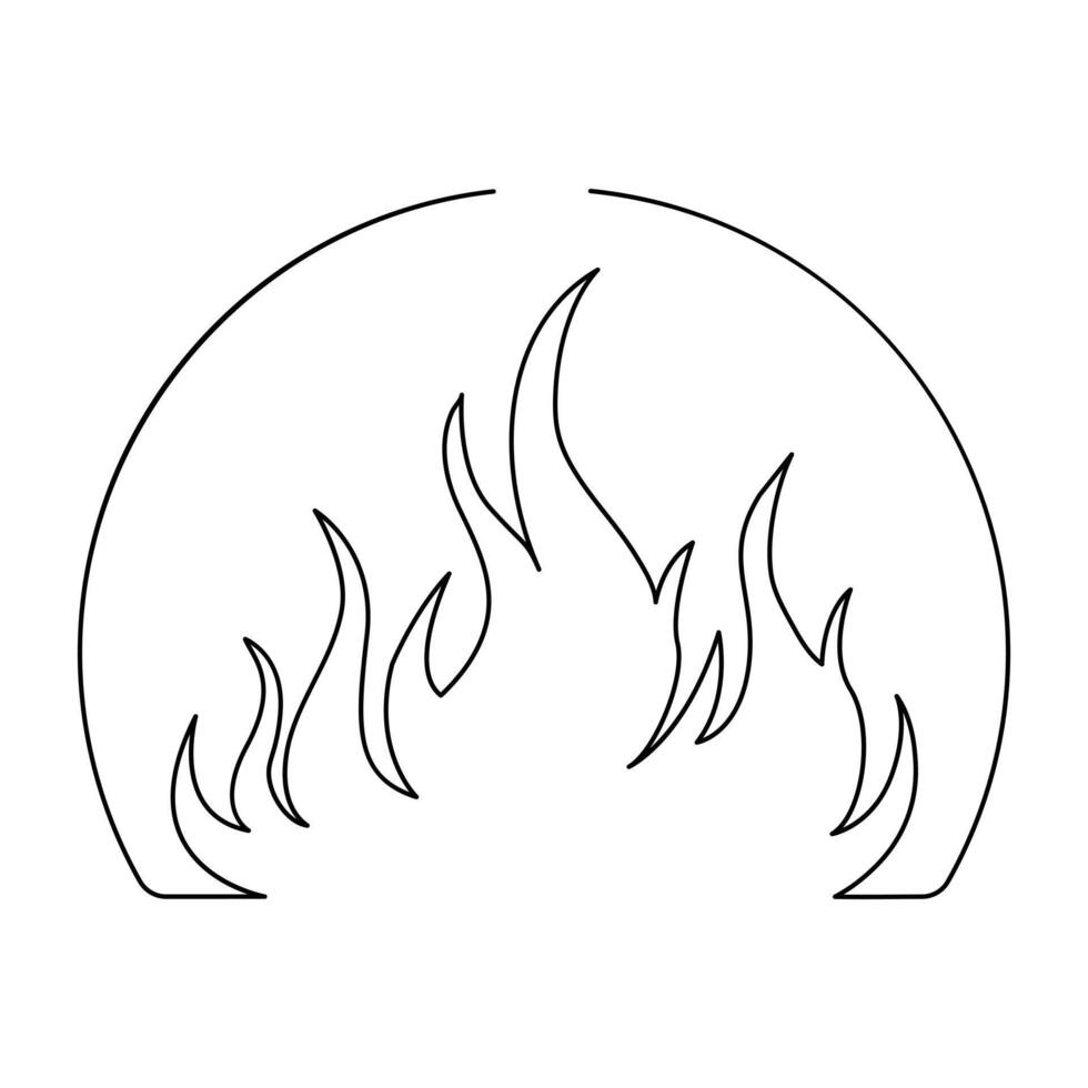 Continuous one line drawing of bonfire single line art vector illustration and Editable stroke.