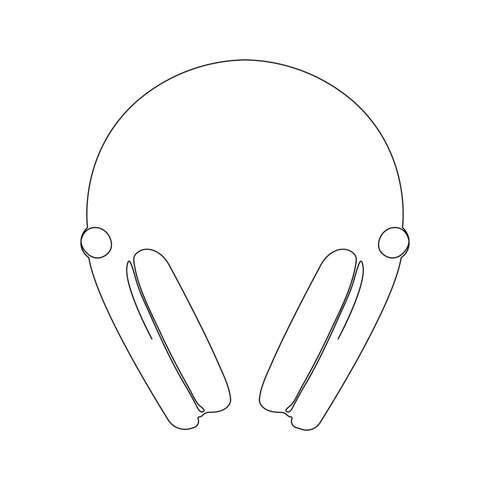 Headphone oneline continuous outline vector art drawing and simple one line minimalist illustration design.