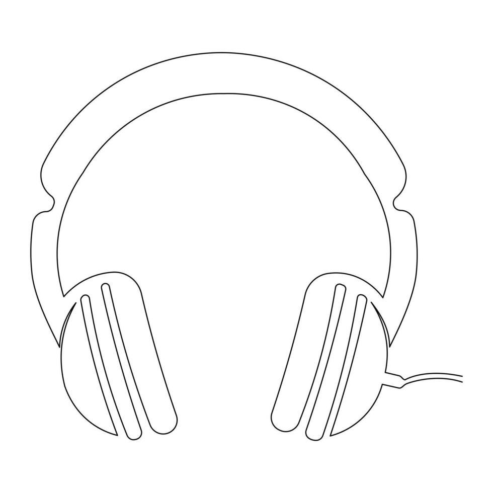 Headphone oneline continuous outline vector art drawing and simple one line minimalist illustration design.