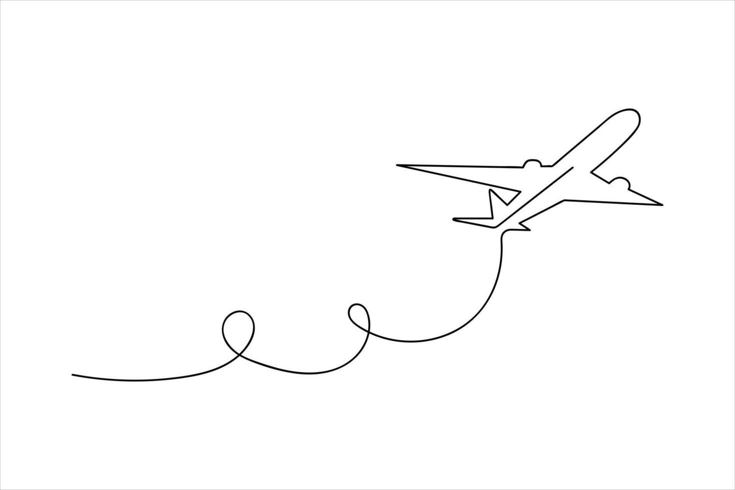 Airplane Continuous Single Line art Vectors and Illustrations design.