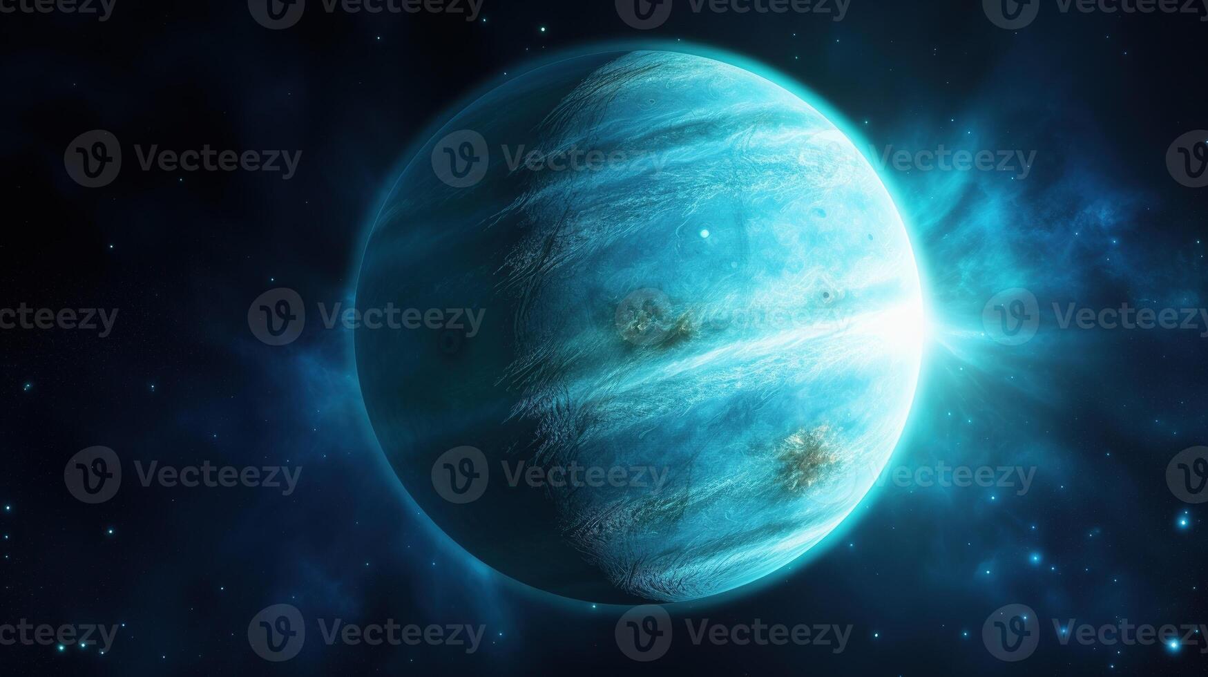 AI generated Uranus Planet in Space. Celestial, Cosmic, Solar System, Astronomy, Universe, Galactic, Planetary photo