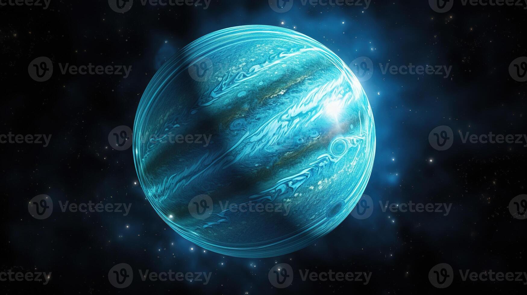 AI generated Uranus Planet in Space. Celestial, Cosmic, Solar System, Astronomy, Universe, Galactic, Planetary photo