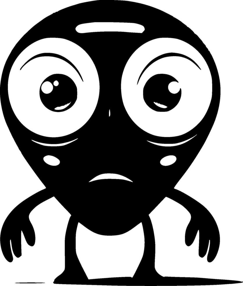Alien, Minimalist and Simple Silhouette - Vector illustration