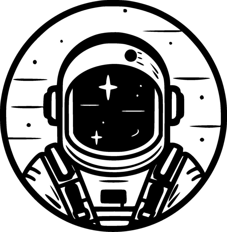 Astronaut, Minimalist and Simple Silhouette - Vector illustration