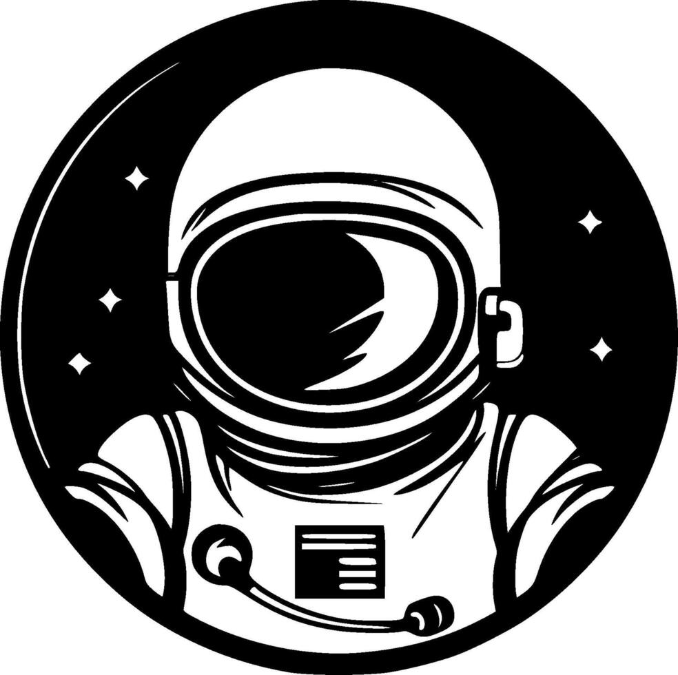 Astronaut, Black and White Vector illustration