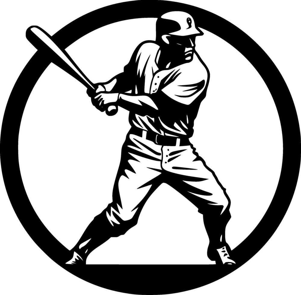 Baseball - Black and White Isolated Icon - Vector illustration