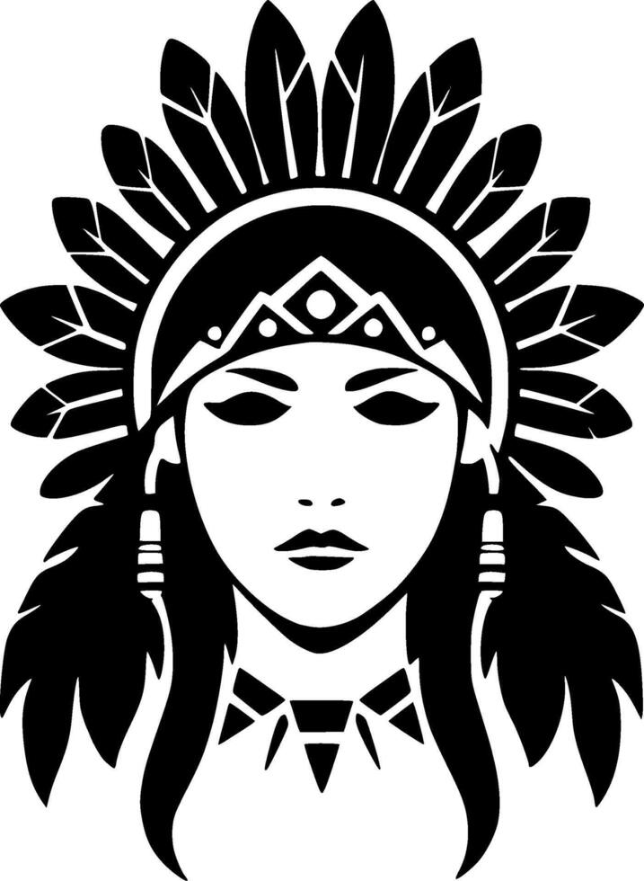 Boho, Black and White Vector illustration
