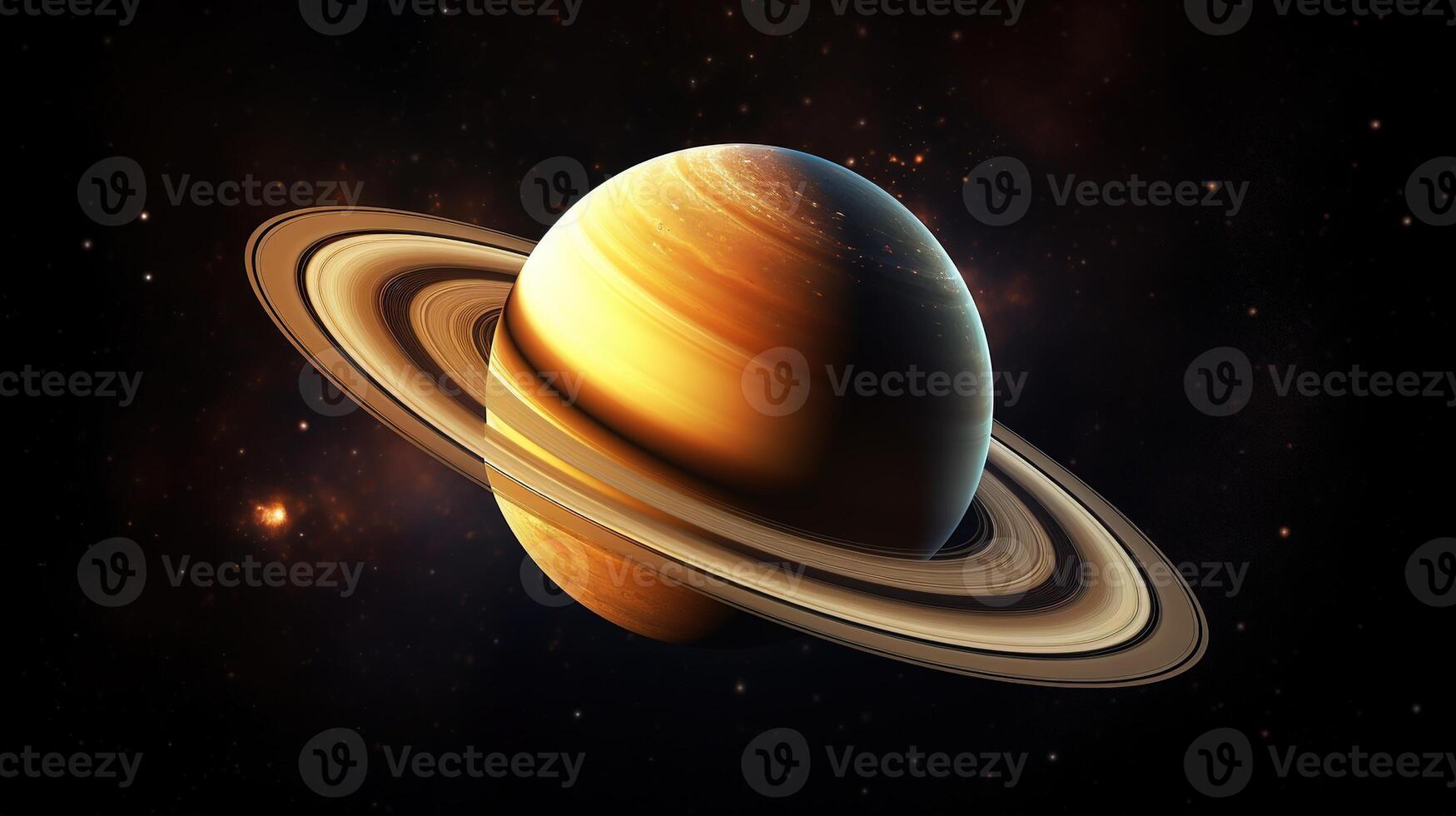 AI generated Saturn Planet in Space. Celestial, Cosmic, Solar System, Astronomy, Universe, Galactic, Planetary photo