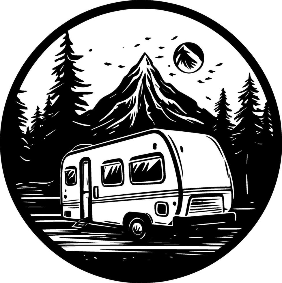 Camping - Minimalist and Flat Logo - Vector illustration