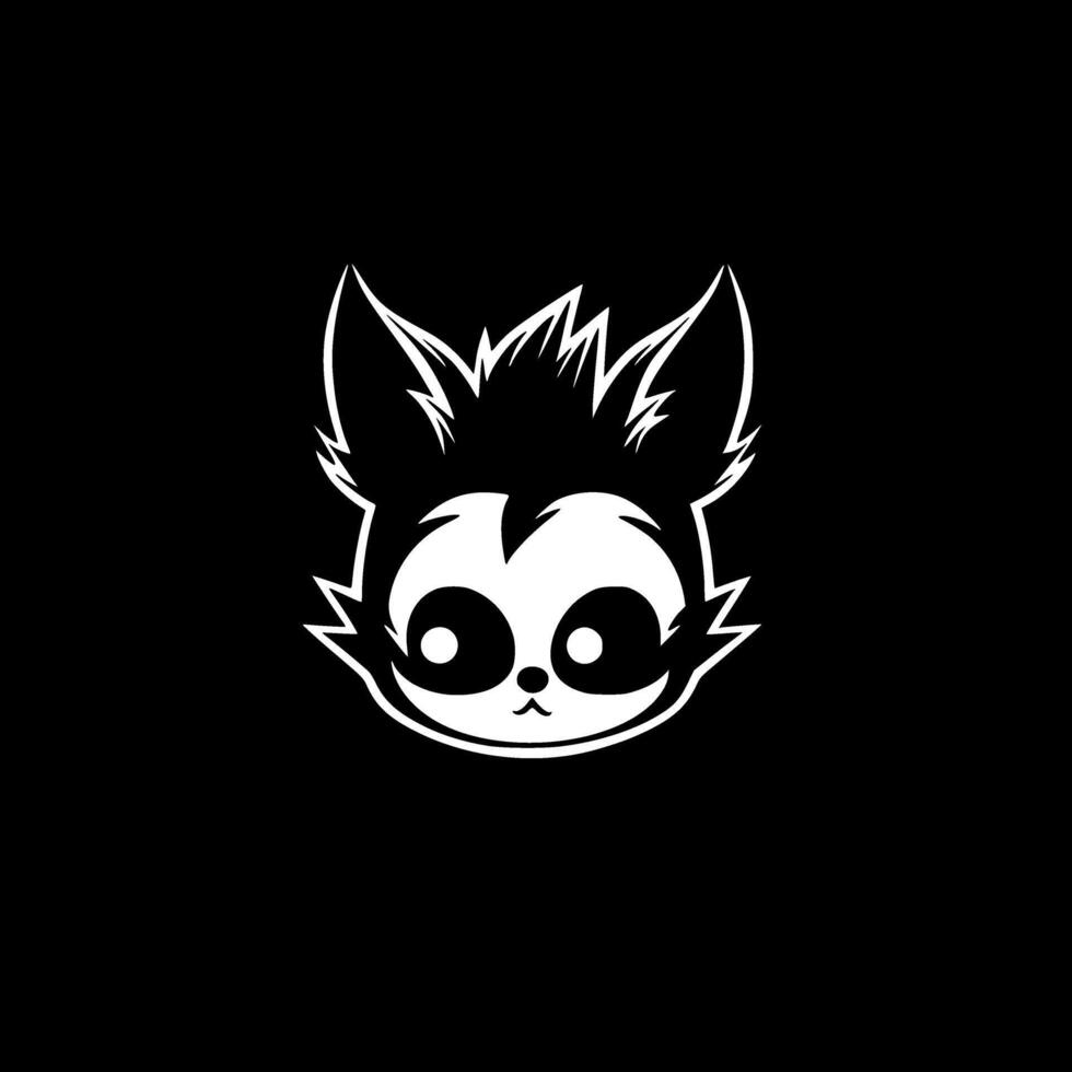 gato - negro y blanco aislado icono - vector ilustración