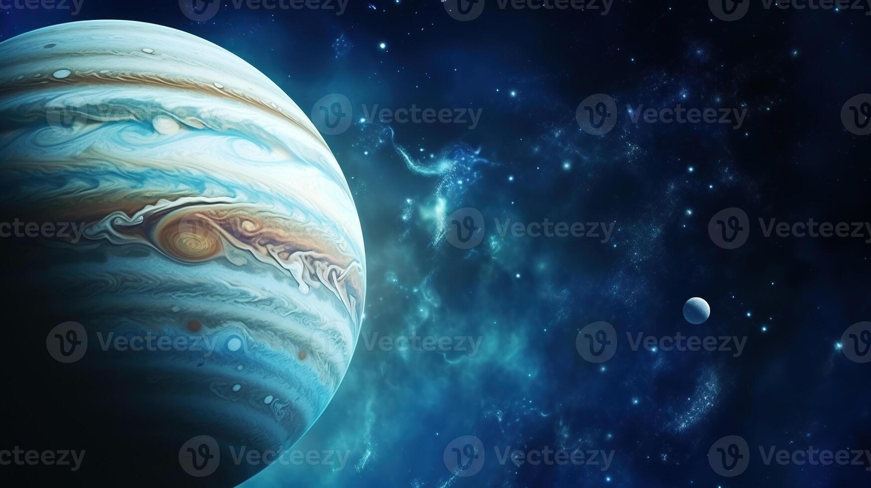 AI generated Jupiter Planet in Space. Celestial, Cosmic, Solar System, Astronomy, Universe, Galactic, Planetary photo