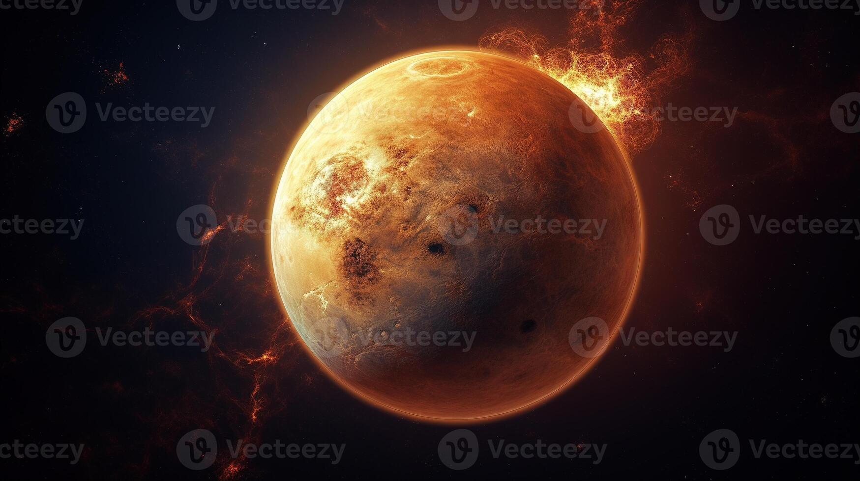 AI generated Venus Planet in Space. Celestial, Cosmic, Solar System, Astronomy, Universe, Galactic, Planetary photo