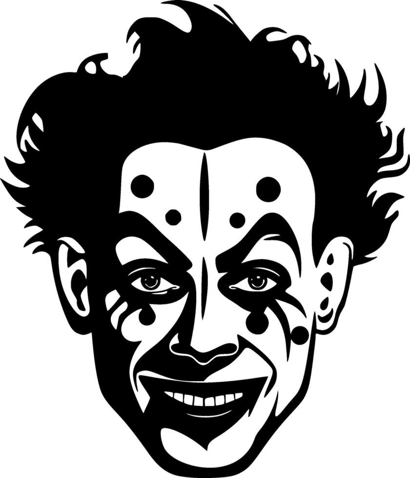 payaso - negro y blanco aislado icono - vector ilustración