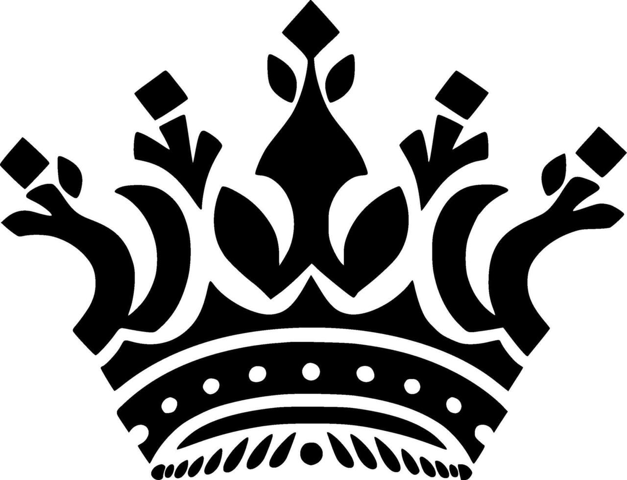 Crown - Black and White Isolated Icon - Vector illustration