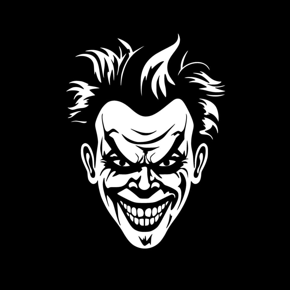 Clown, Black and White Vector illustration