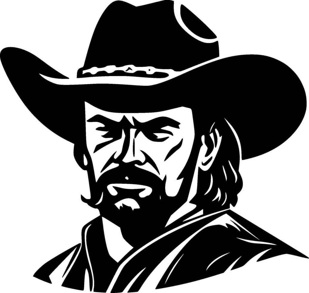 Cowboy - Black and White Isolated Icon - Vector illustration