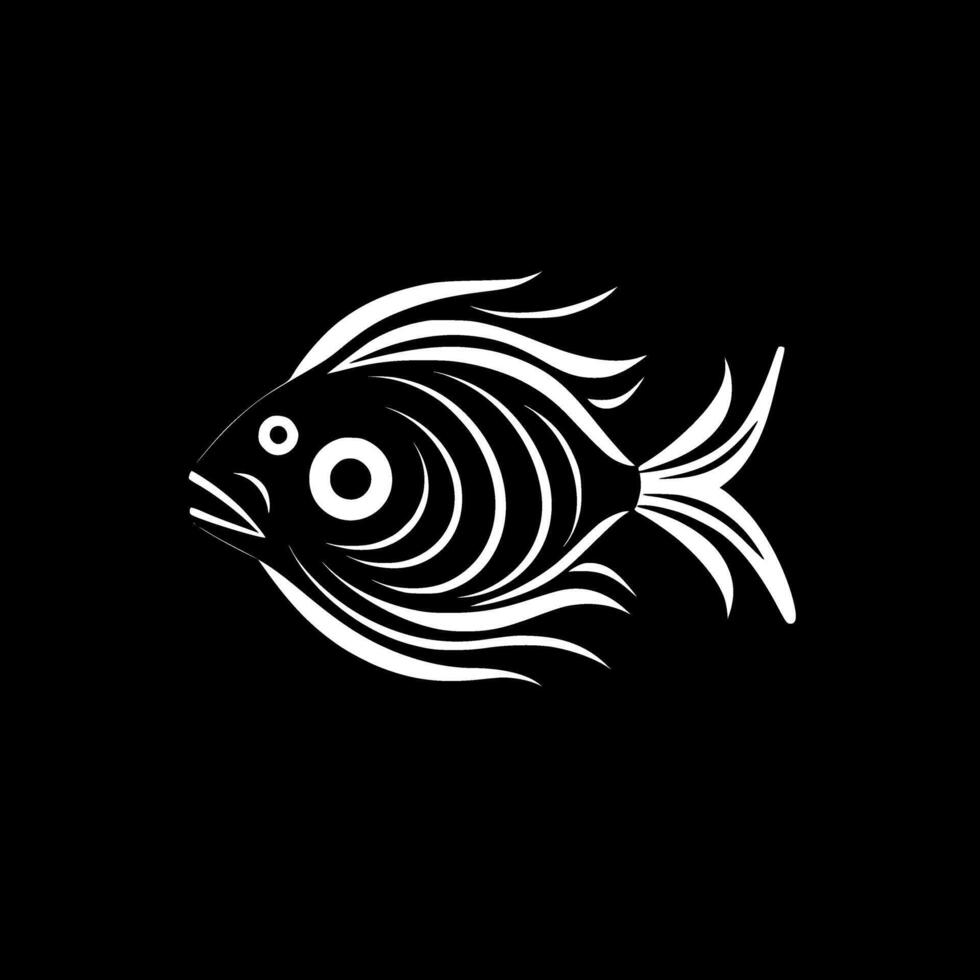 Fish, Black and White Vector illustration