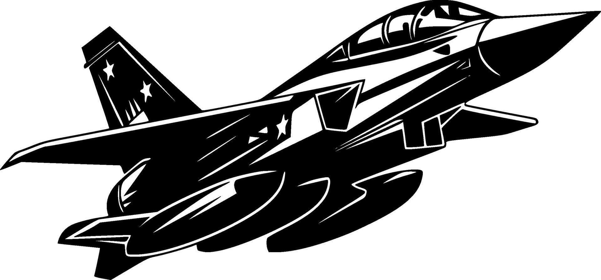 Fighter Jet - High Quality Vector Logo - Vector illustration ideal for T-shirt graphic