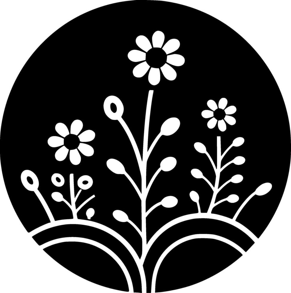 floral - minimalista y plano logo - vector ilustración