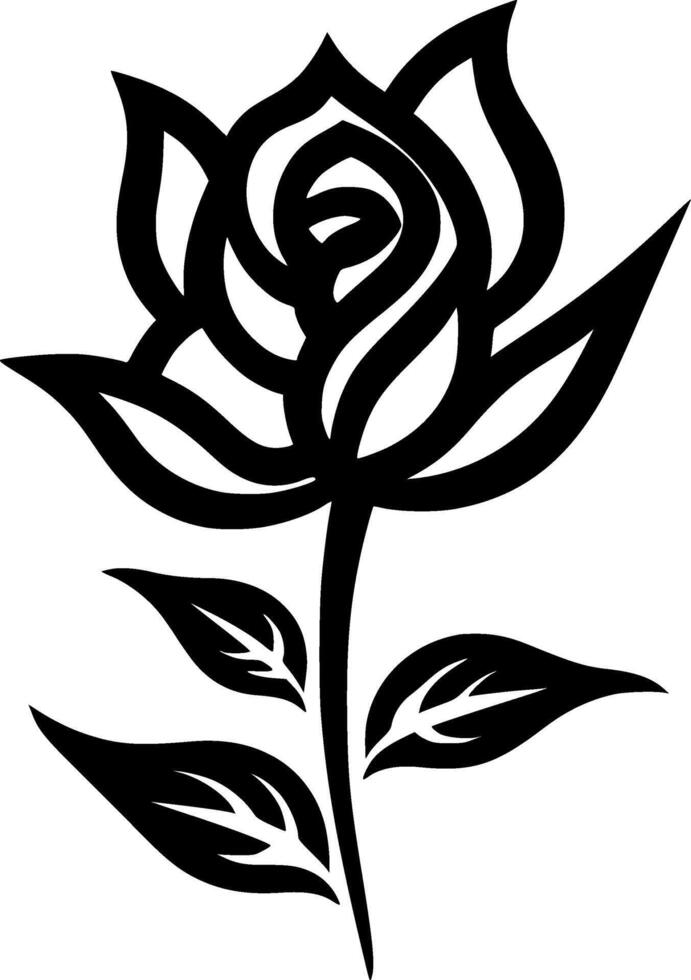 Flower, Minimalist and Simple Silhouette - Vector illustration