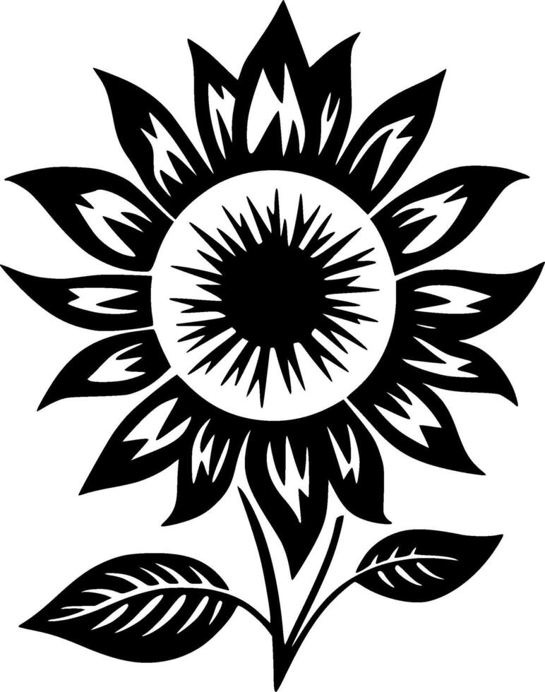 Flower, Minimalist and Simple Silhouette - Vector illustration