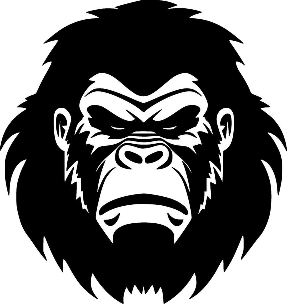 Gorilla, Minimalist and Simple Silhouette - Vector illustration