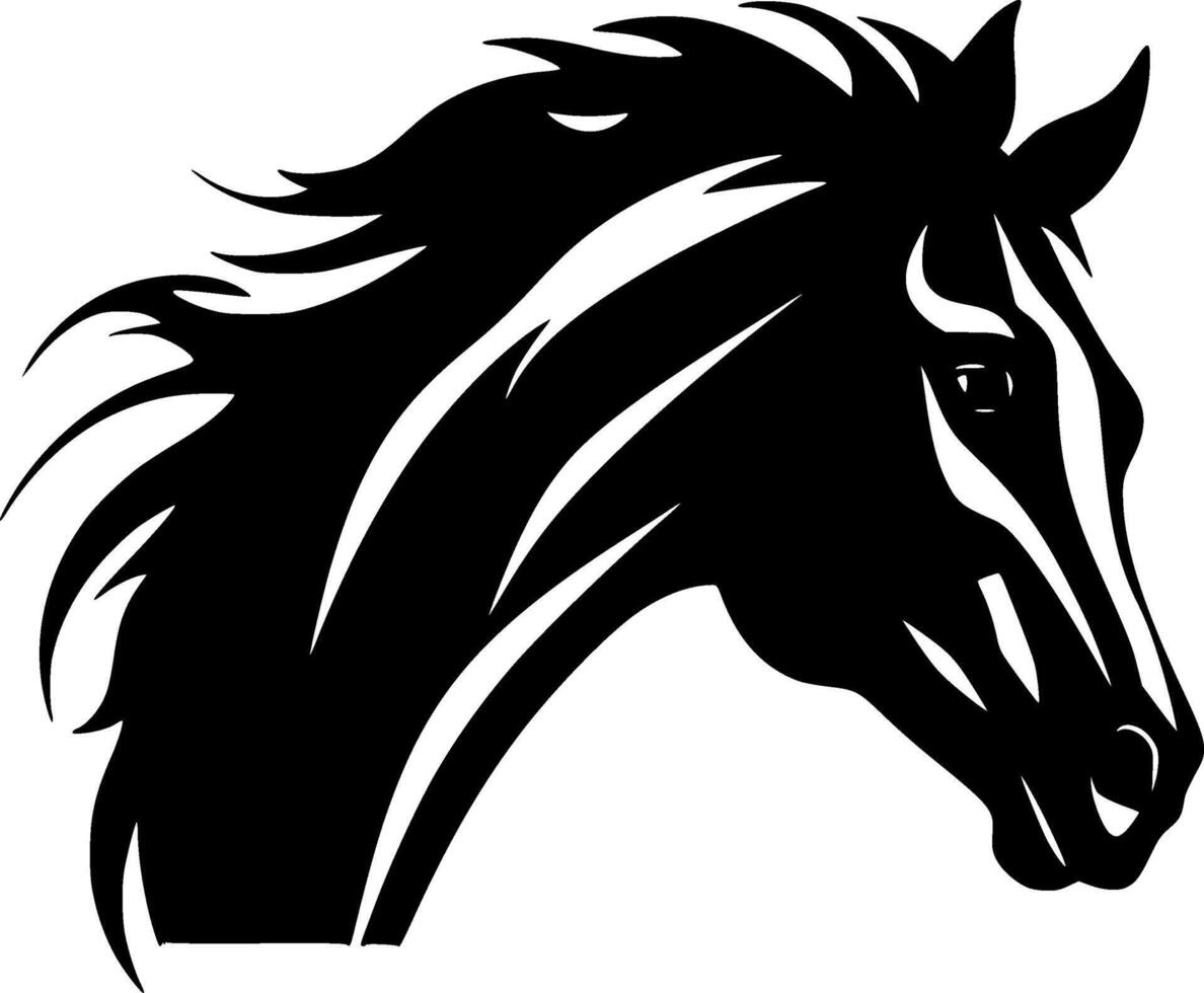 Horse, Black and White Vector illustration