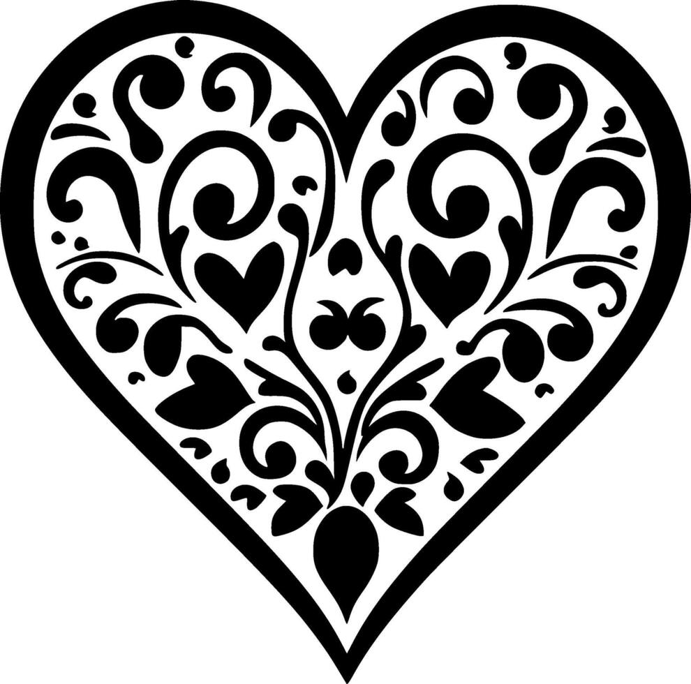Heart, Minimalist and Simple Silhouette - Vector illustration