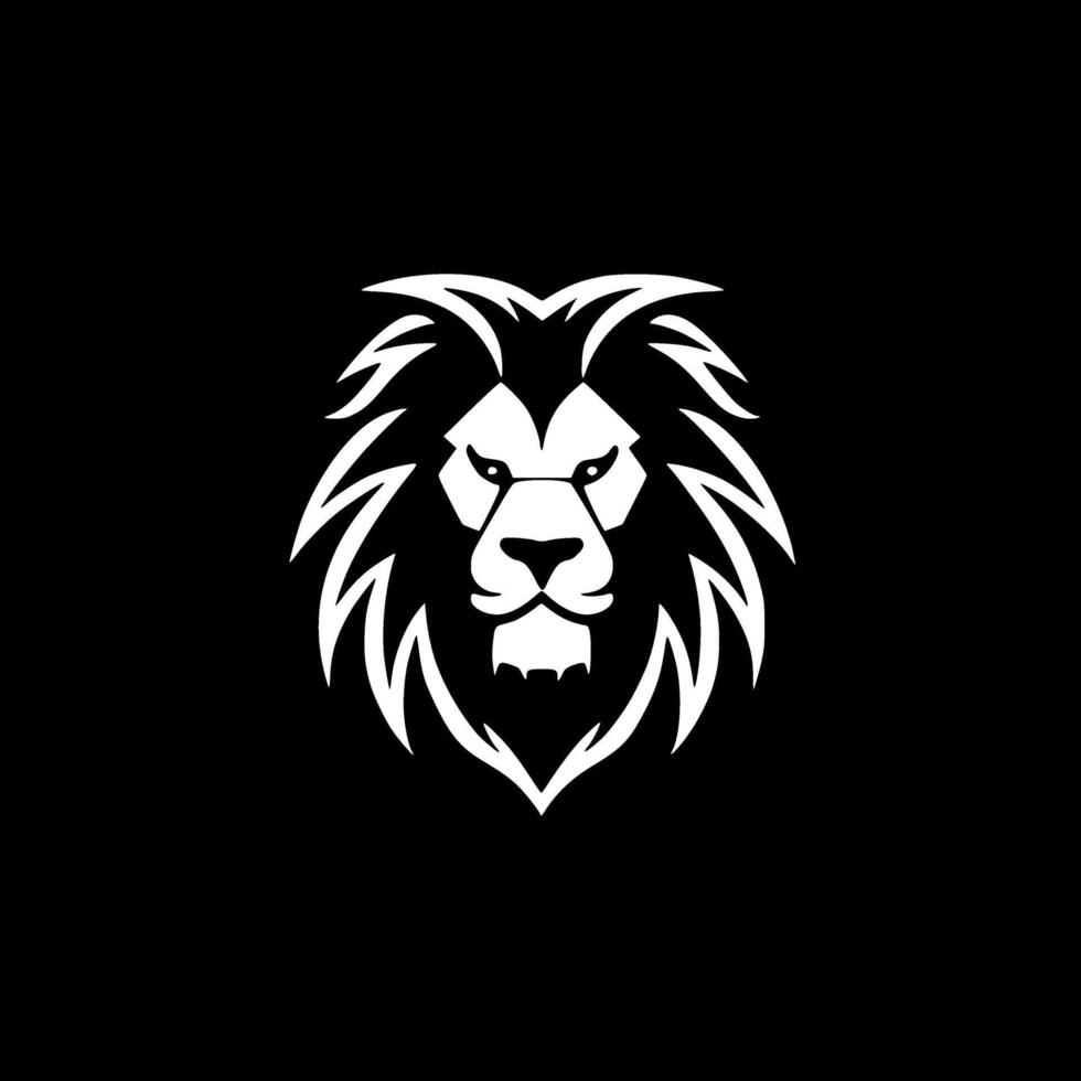 Lion, Black and White Vector illustration