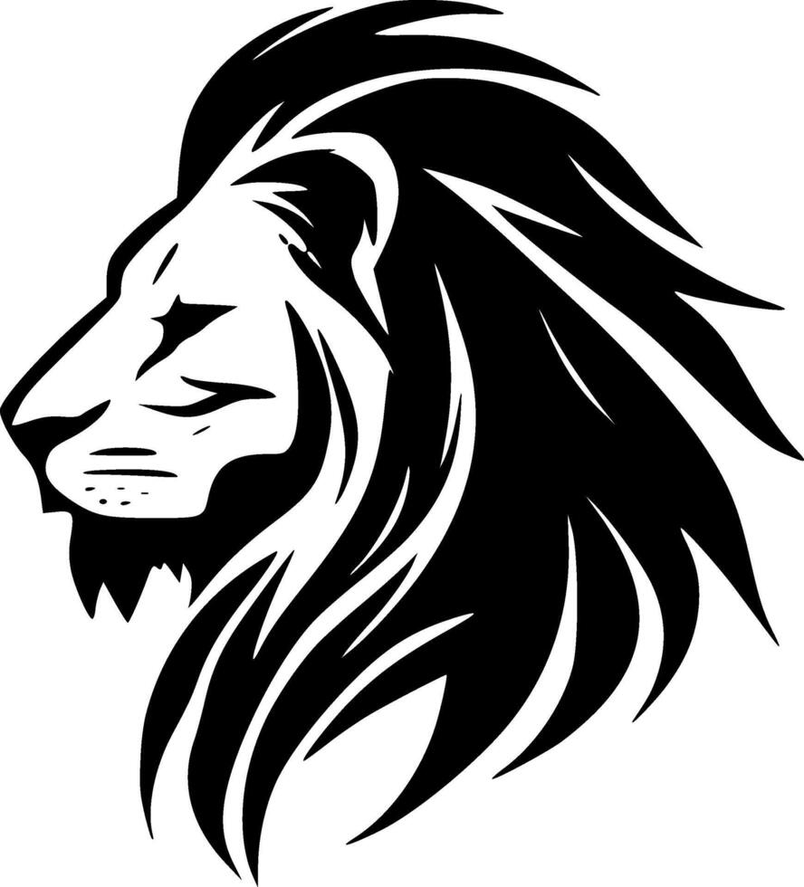 Lion - Black and White Isolated Icon - Vector illustration