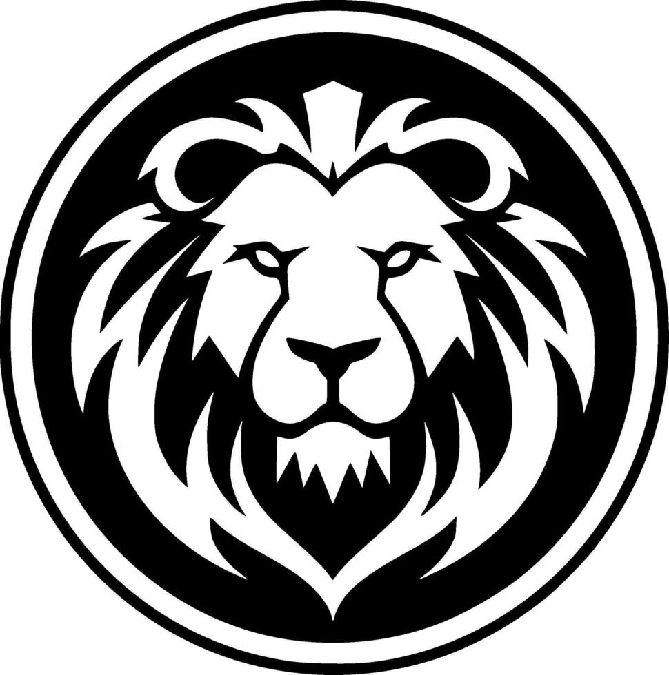 Lion - Black and White Isolated Icon - Vector illustration
