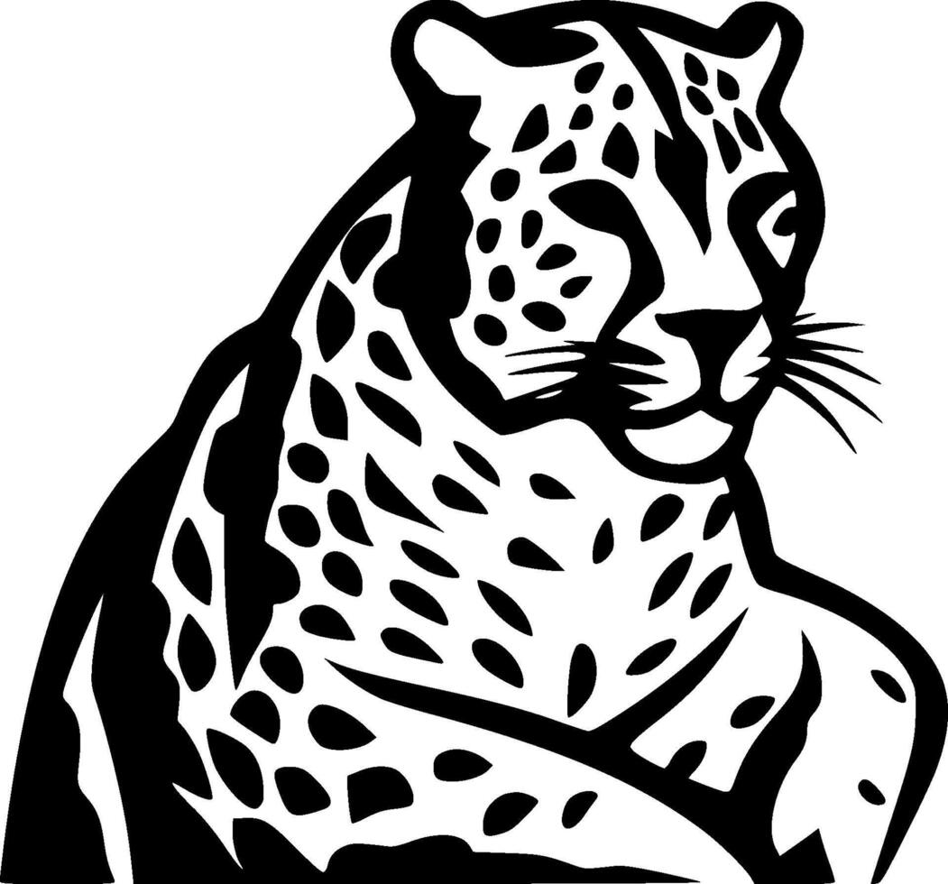 leopardo, minimalista y sencillo silueta - vector ilustración