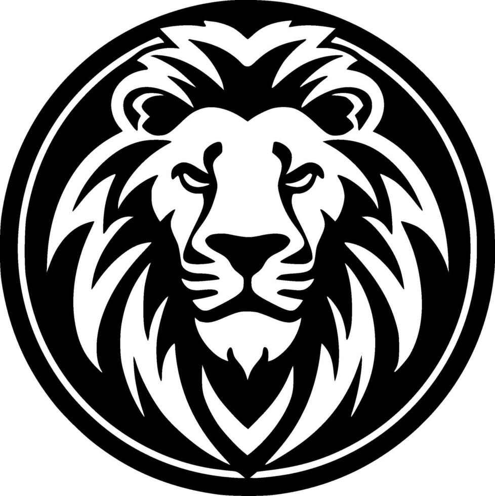 Lion - Black and White Isolated Icon - Vector illustration