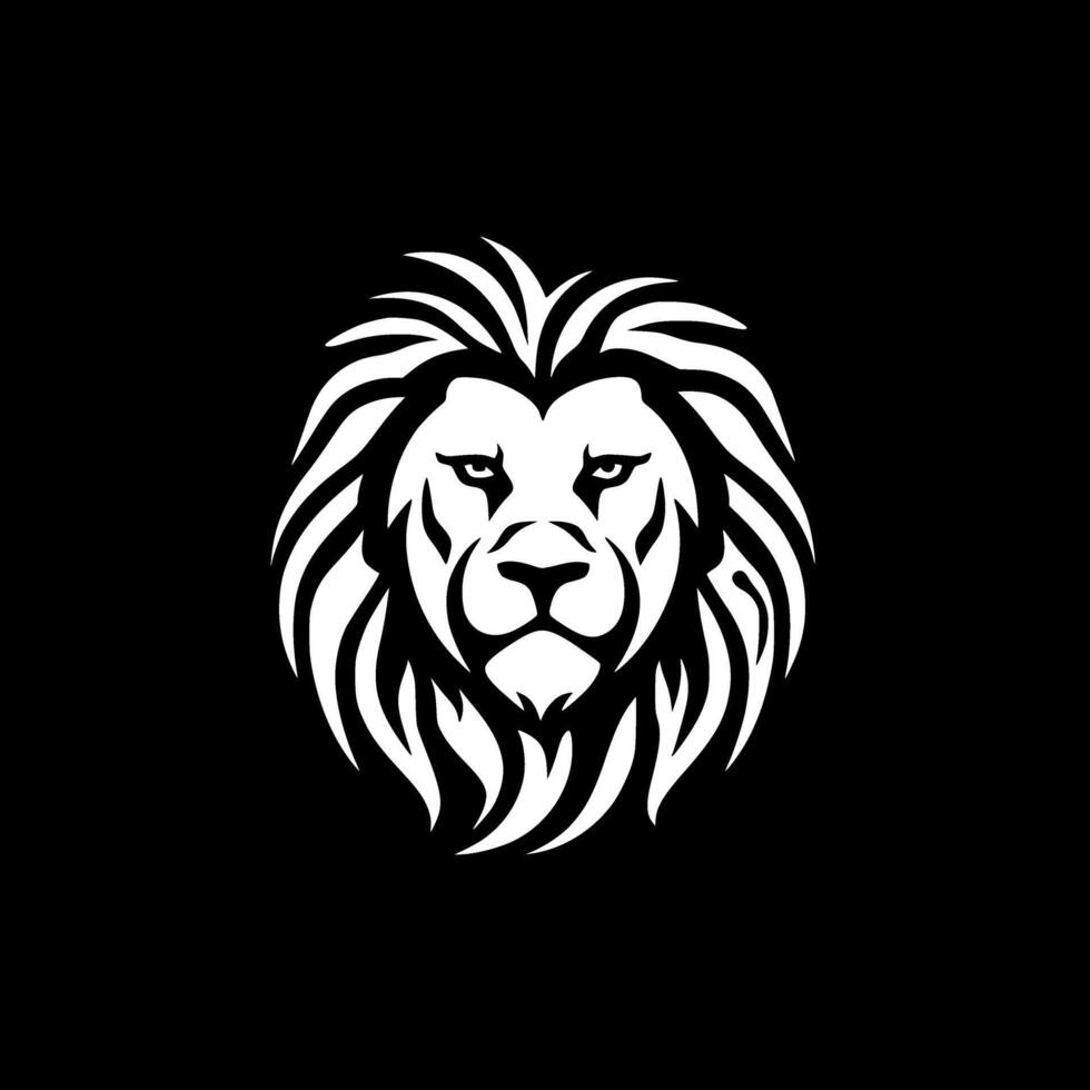 Lion - Black and White Isolated Icon - Vector illustration