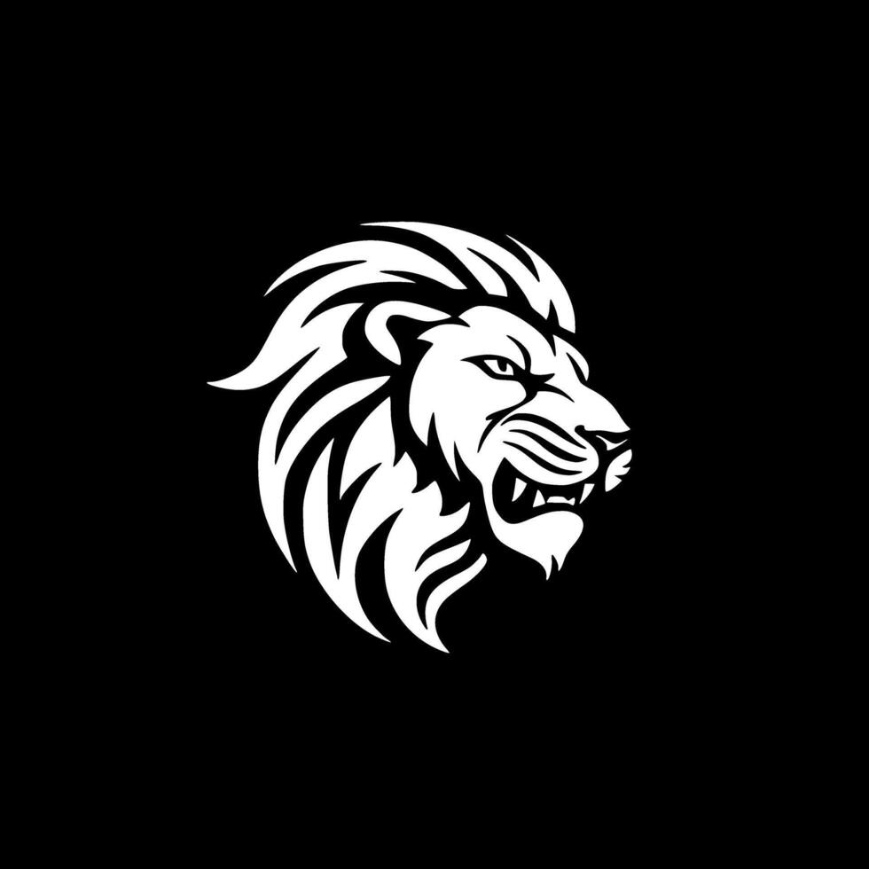 Lion - Black and White Isolated Icon - Vector illustration