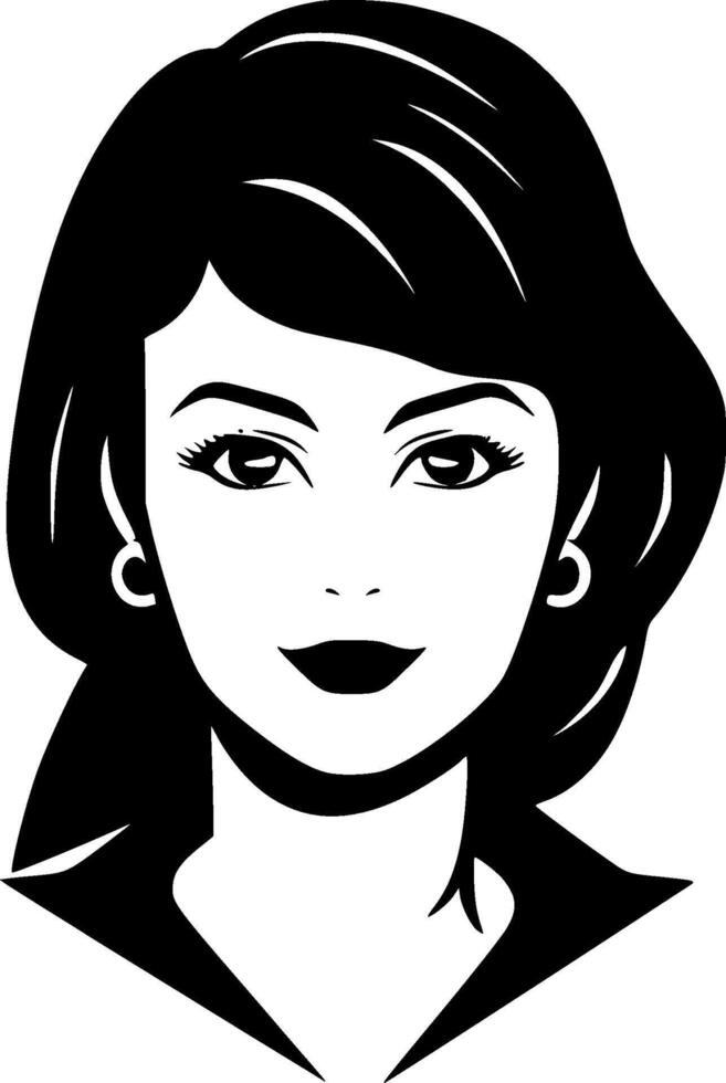 Nurse - Black and White Isolated Icon - Vector illustration