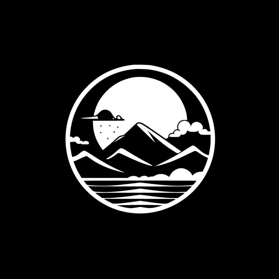 Ocean, Minimalist and Simple Silhouette - Vector illustration