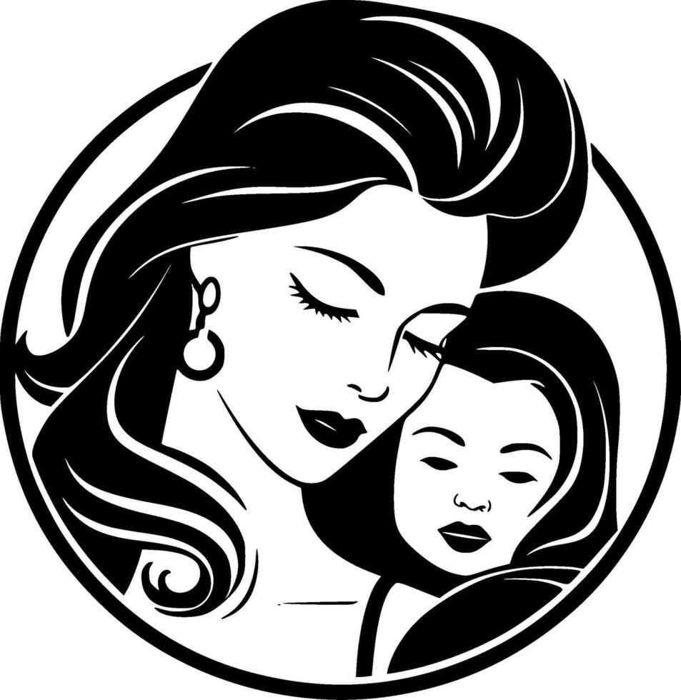 mamá - minimalista y plano logo - vector ilustración